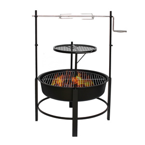 Garden supplies outdoor wood burning cooking fire pit with cooking grill