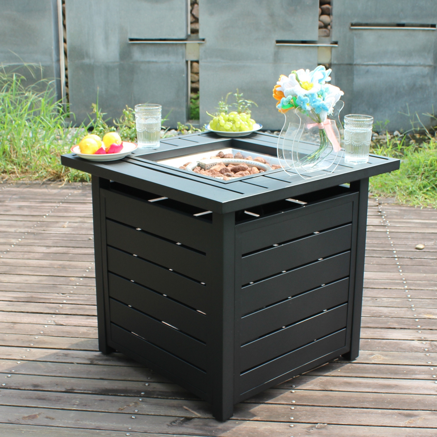 square Propane Gas FirePit Table 28