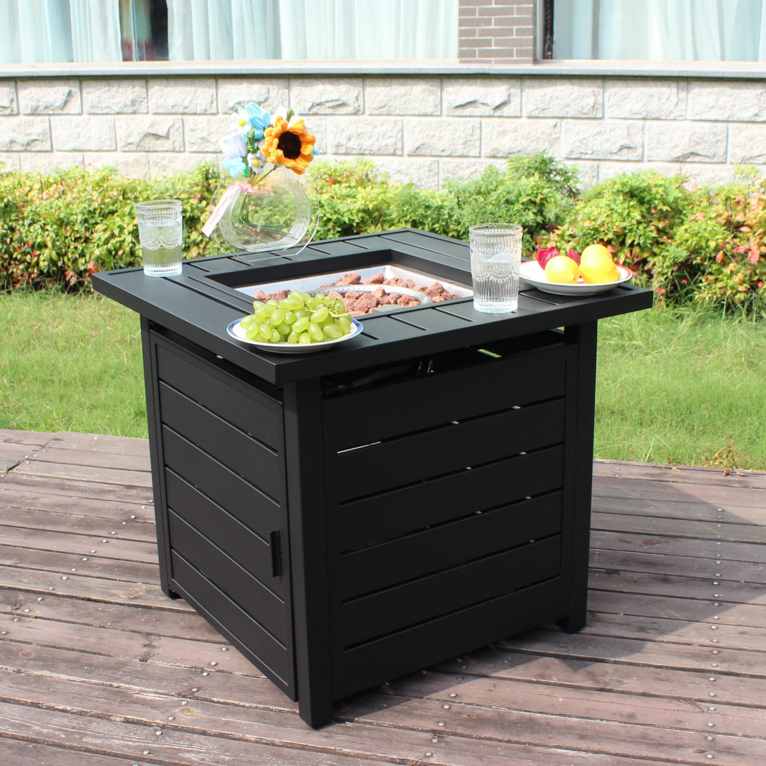 square Propane Gas FirePit Table 28