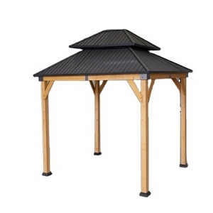 10x12 Galvanized steel metal wooden post camping garden waterproof outdoor canopy pergolas gazebos for sale