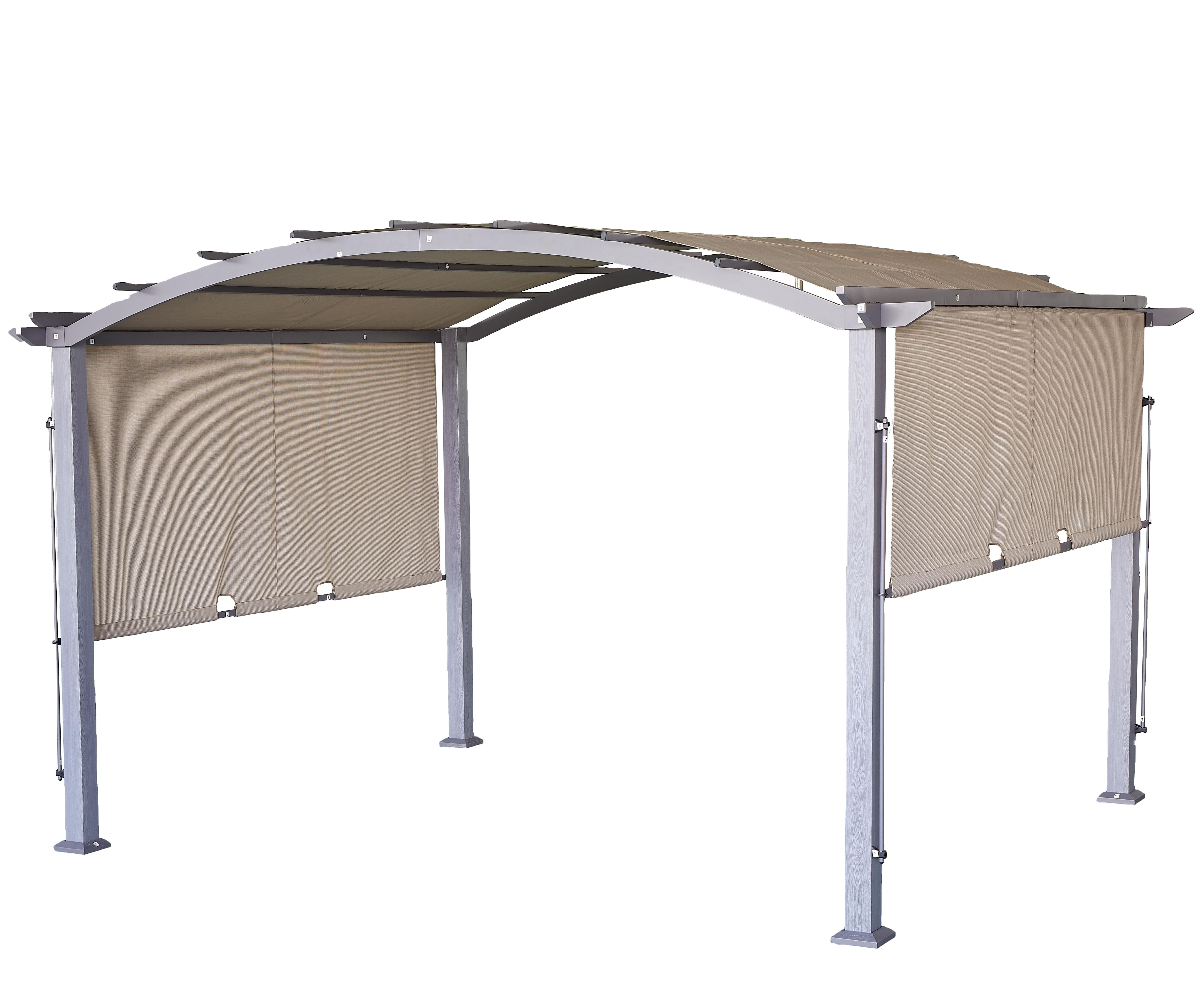 10x12ft Extra-Large Outdoor Pergola,Galvanized steel fabric gazebo of waterproof Aluminium Louvered Pergola for garden