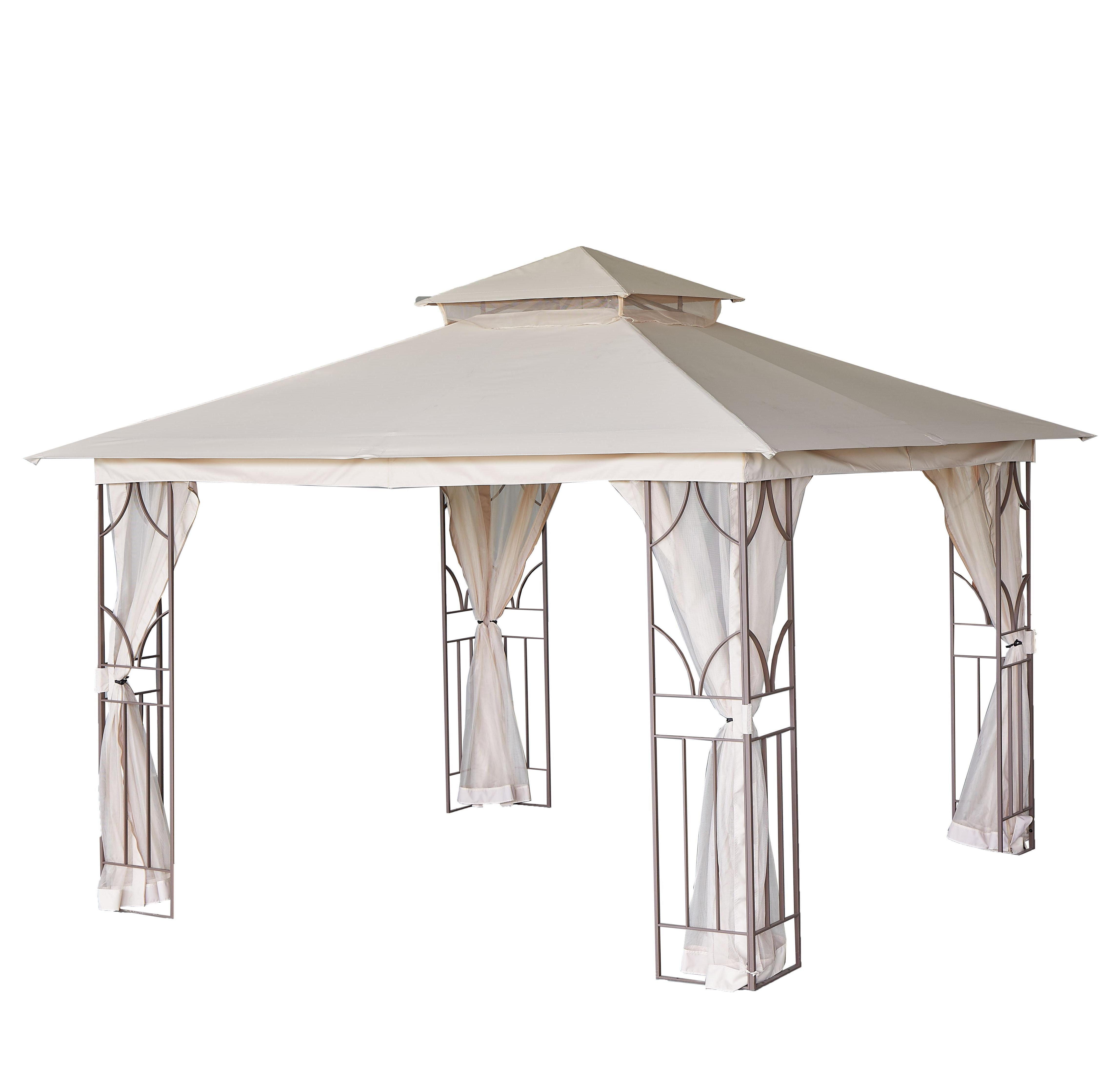 10x12 galvanized steel soft proof with 2-tier design and netting patio garden wooden aluminum metal gazebos pavilion for sale