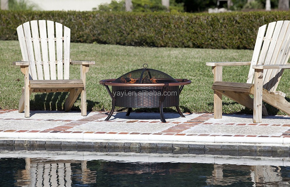 Patio Garden Stove Wood Burning Metal Round Fair Bowl Portable Outdoor Table Fire Pit