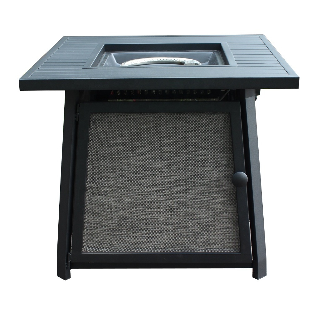 Propane Fire Pits 28 Inch Outdoor Gas Fire Pit, 50,000 BTU Steel Fire Table with Lid and Lava Rock, Add Warmth and Ambience to