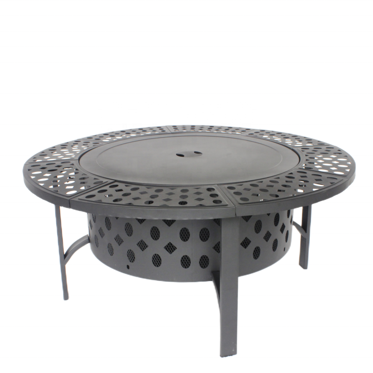 36 inch wood burning outdoor cooking bbq patio fire pits tabletop with double grills corten steel fire pit