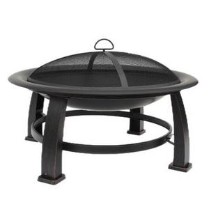 Round Metal Backyard Patio Bonfire Wood Burning Garden Outdoor Fire Pit With Mesh Cover