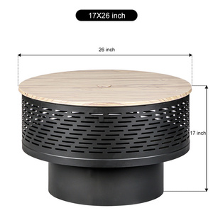 Low Price Wood Burning Portable Outdoor Table Round Steel Bowl Metal Fire Pits With Lid