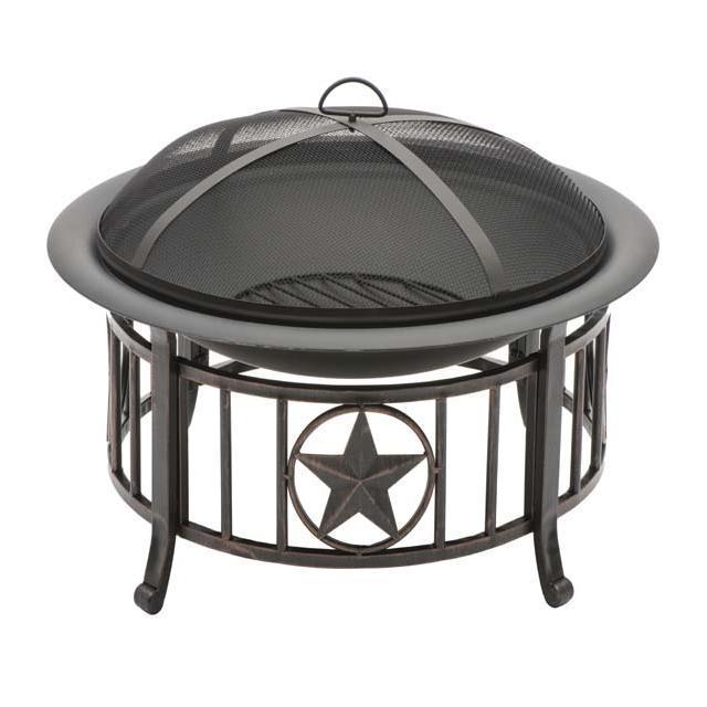 Patio heater big size deep outdoor garden wood burning fire pit with five-pointed star patterns