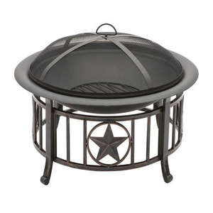 Patio heater big size deep outdoor garden wood burning fire pit with five-pointed star patterns