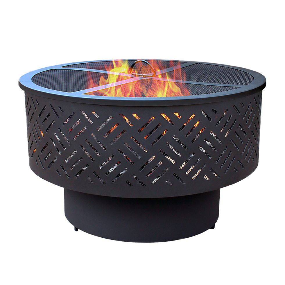 Factory Outdoor garden portable Round Pellet Fire Pit bowl fireplace fire pit with screen and poker