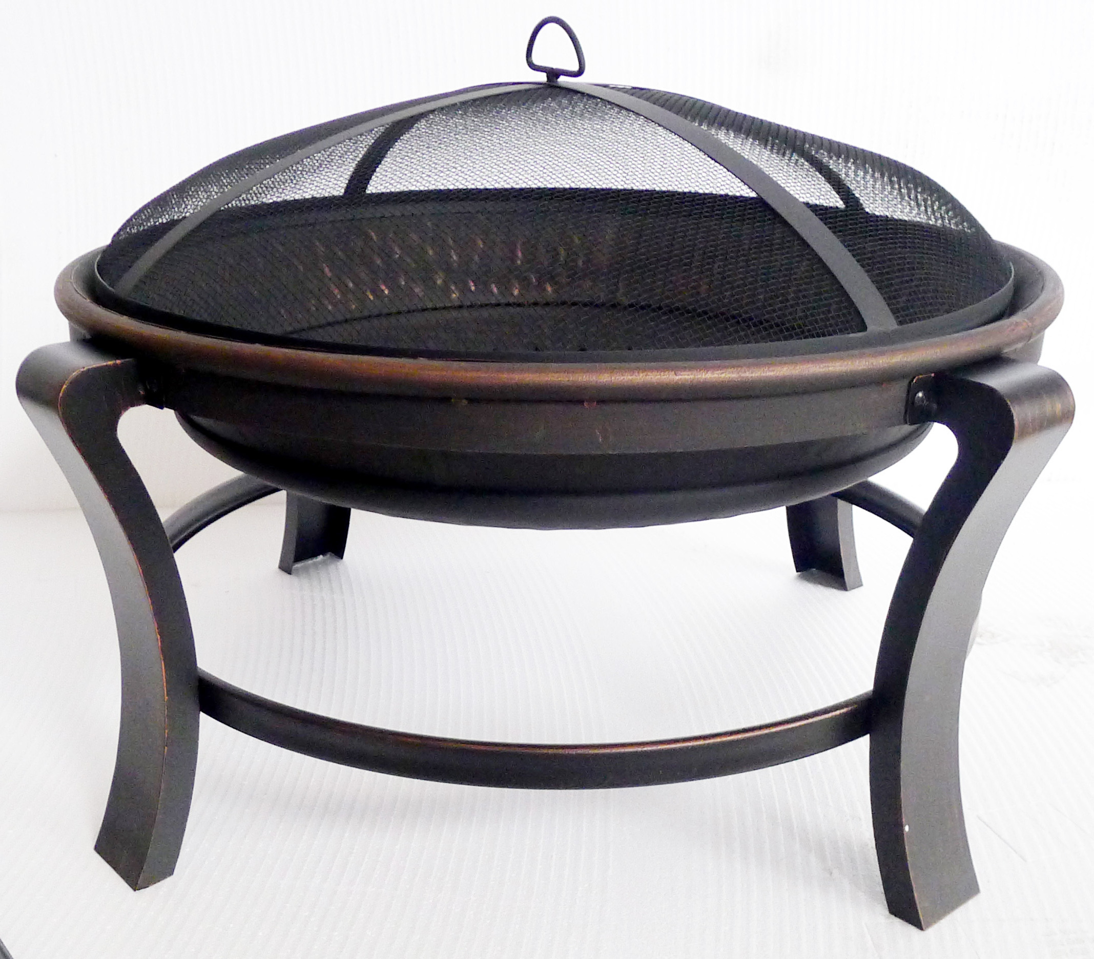 Custom Round Foldable Portable BBQ Campfire Wood Burning Brazier Camping Fire Pit With Grill