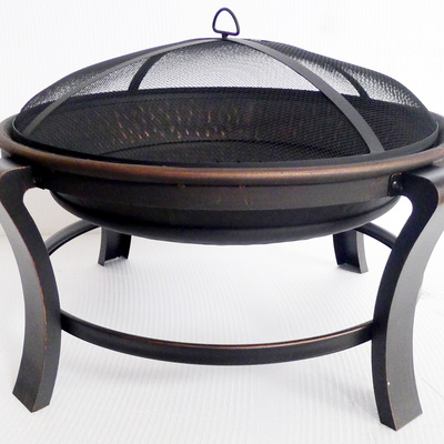 Custom Round Foldable Portable BBQ Campfire Wood Burning Brazier Camping Fire Pit With Grill