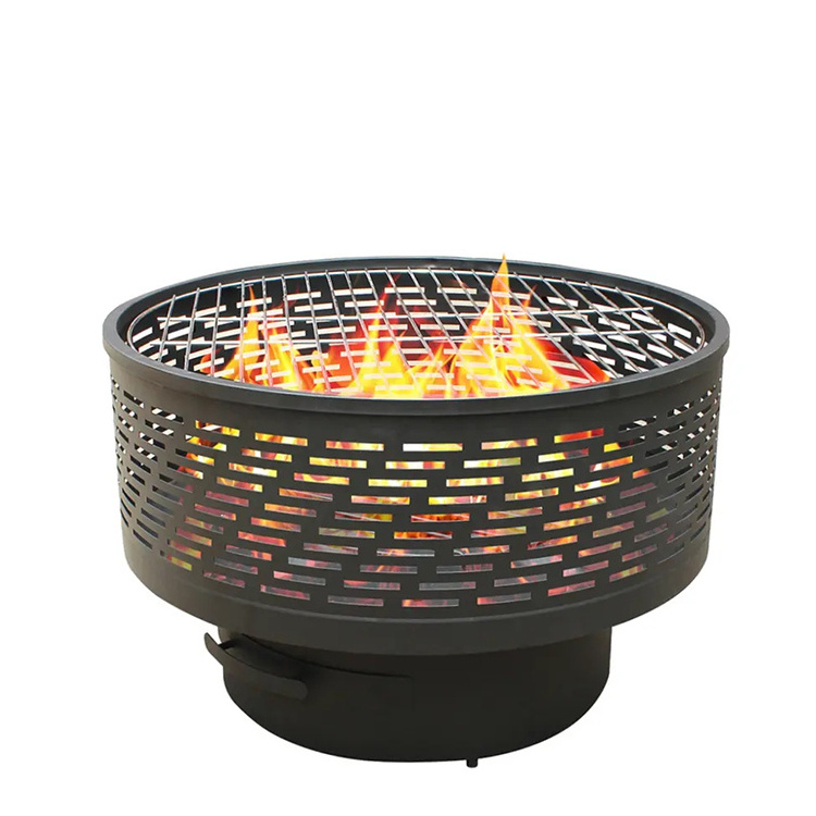 Manufacturer Wholesale Wood Burning Table Round Steel Bowl Metal Fire Pits With Lid