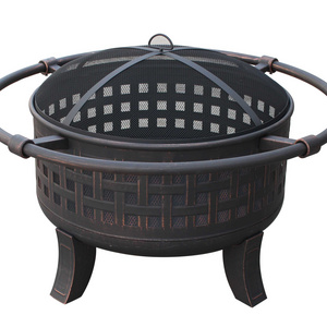 Wood Burning Patio Garden Backyard Fire pit Outdoor furniture Cooking BBQ Grill Grate, Mesh Lid