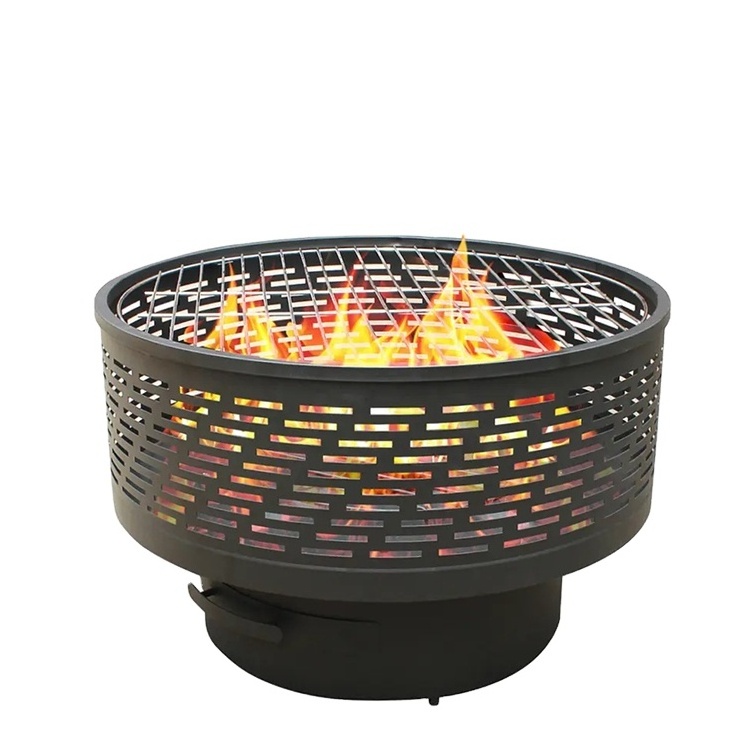 Outstanding Quality Wood Burning Table Round Steel Bowl Metal Fire Pits With Lid