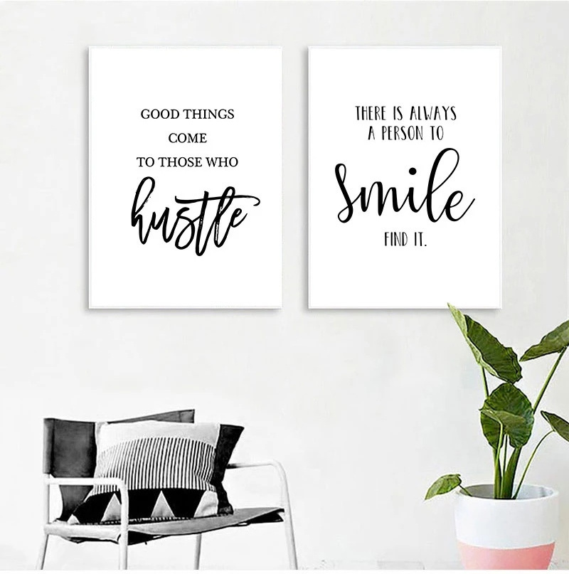 Live Love Laugh Inspiring Quotes Wall Art Canvas Painting Black White Wall Poster Prints For Home Decor