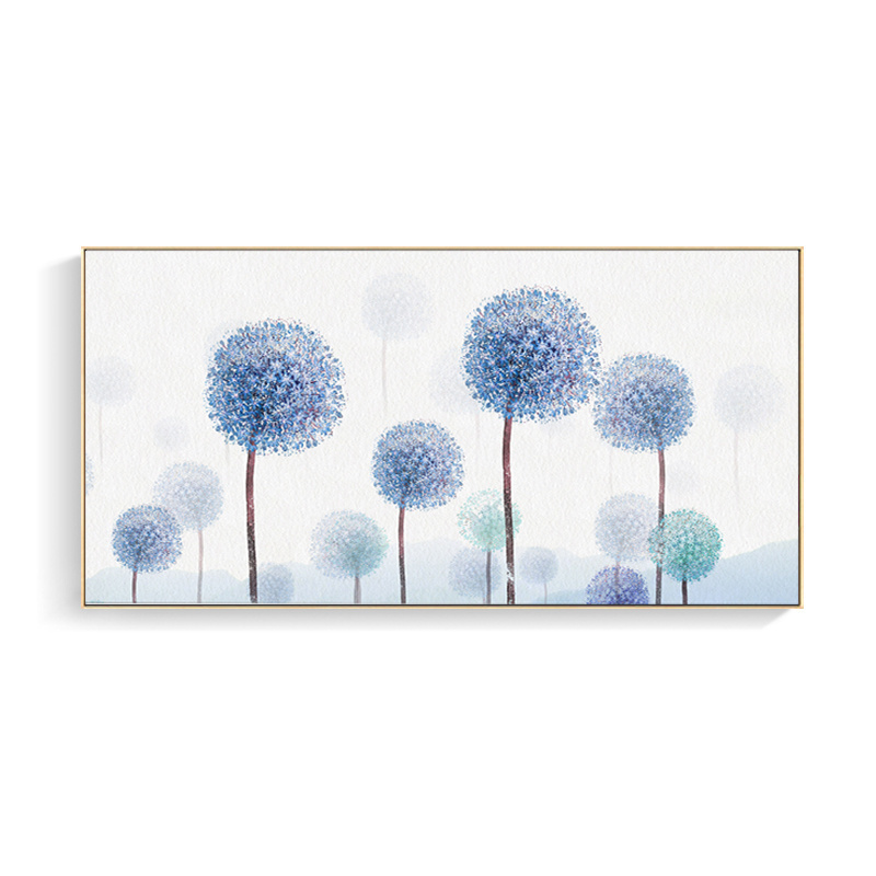 Floating framed dandelion Botanical Printing canvas painting wall art Framed Ready to Hang Wall Decor on Canvas