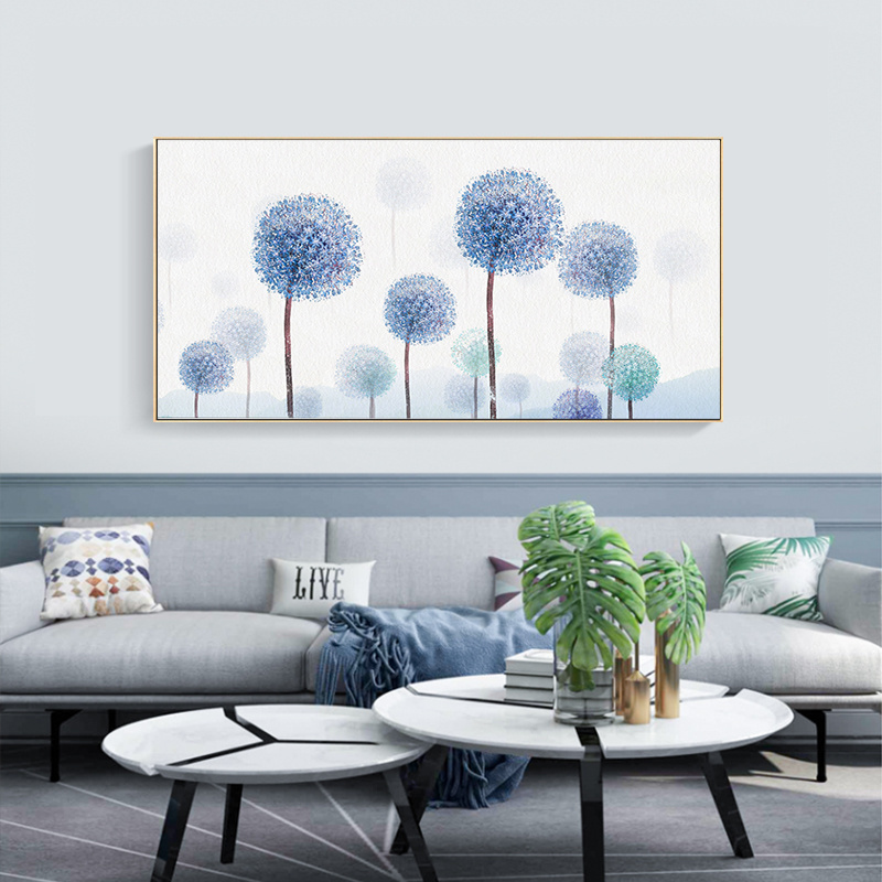 Floating framed dandelion Botanical Printing canvas painting wall art Framed Ready to Hang Wall Decor on Canvas