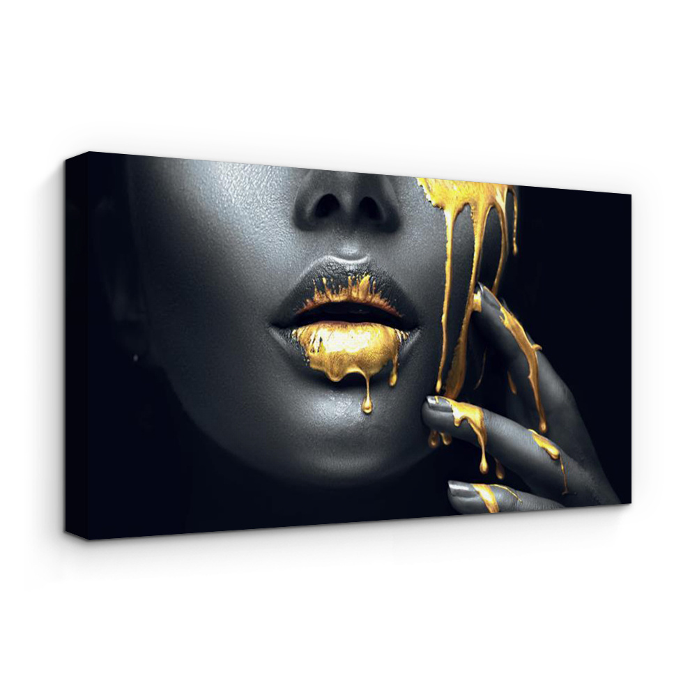 wholesale African Woman Wall Art Canvas Prints Modern Golden Girl Art Posters And Prints african art canvas print