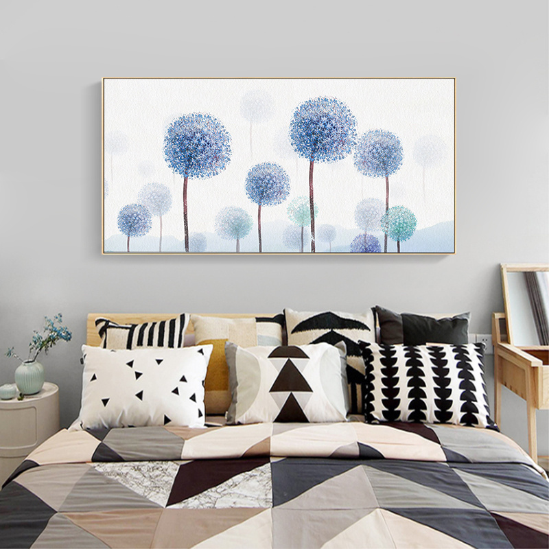 Floating framed dandelion Botanical Printing canvas painting wall art Framed Ready to Hang Wall Decor on Canvas