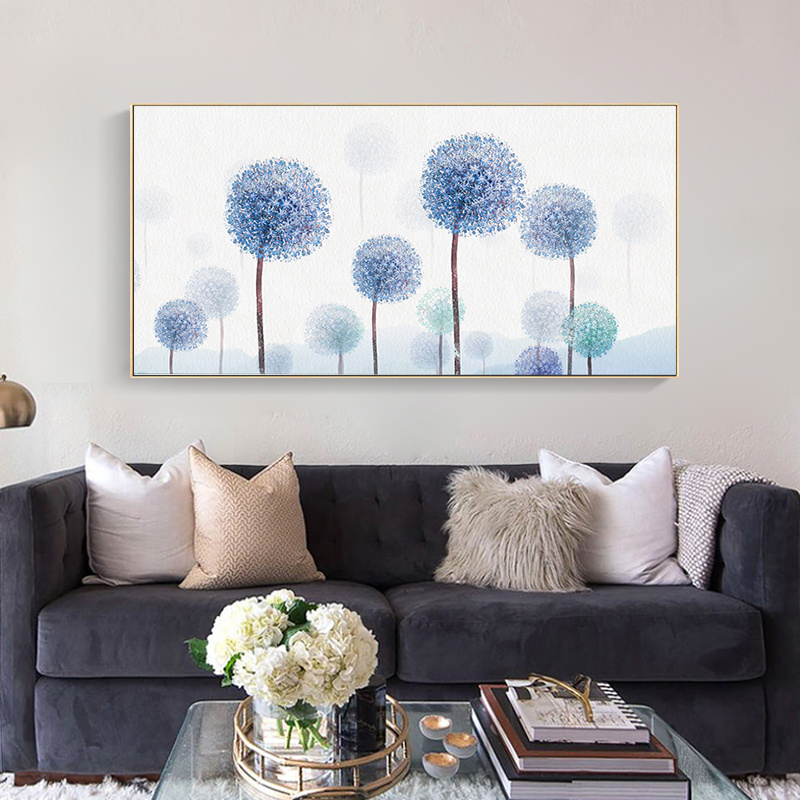 Floating framed dandelion Botanical Printing canvas painting wall art Framed Ready to Hang Wall Decor on Canvas