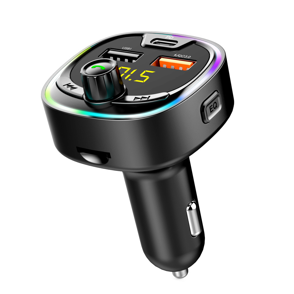 VR Robot HIFI EQ Bluetooth 5.0 FM Transmitter Adapter Wireless Handsfree Car Kit with PD QC 3.0 Quick Charge Car MP3 Player