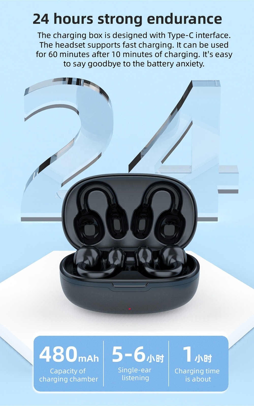 S23 TWS Bluetooth Earphone BT5.1 Ear Clip Design Earring Wireless Bluetooth Earphones Auriculares Headset Sport Earbud