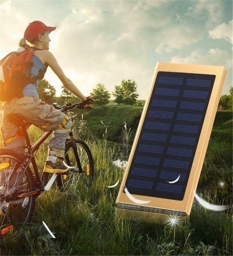 Costom logo Built in led flashlight 20000mah sltra slim power bank solar charger external battery pack for iphone samsung