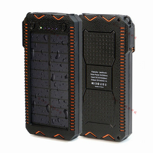 New Design Portable Outdoor 20000mAH Capacity waterproof solar panels power bank charger with Cigar Lighter for mobile phone