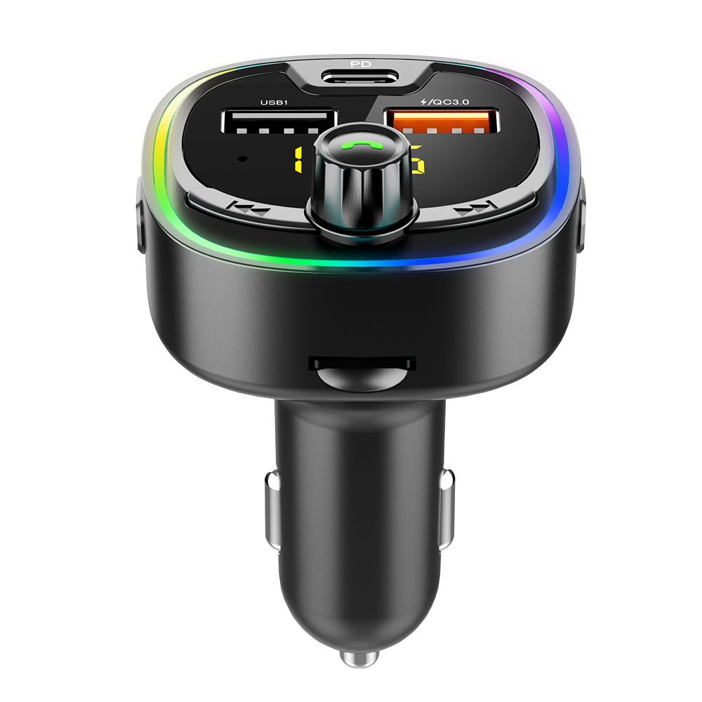 VR Robot HIFI EQ Bluetooth 5.0 FM Transmitter Adapter Wireless Handsfree Car Kit with PD QC 3.0 Quick Charge Car MP3 Player