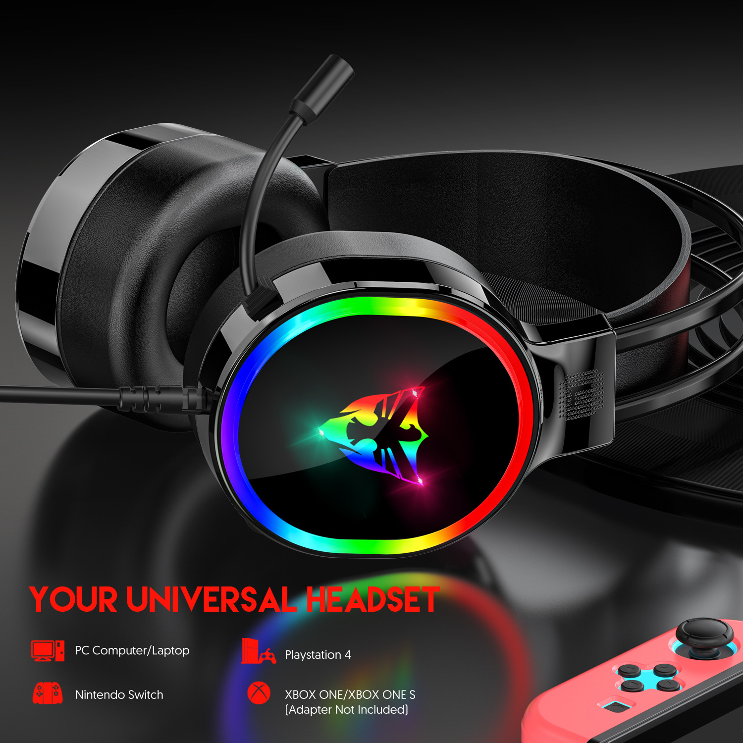 Game Headphones Gaming Headsets Bass Stereo Over-Head Earphone PC Laptop FPS Microphone Wired Headset For Computer PS4 Xbox