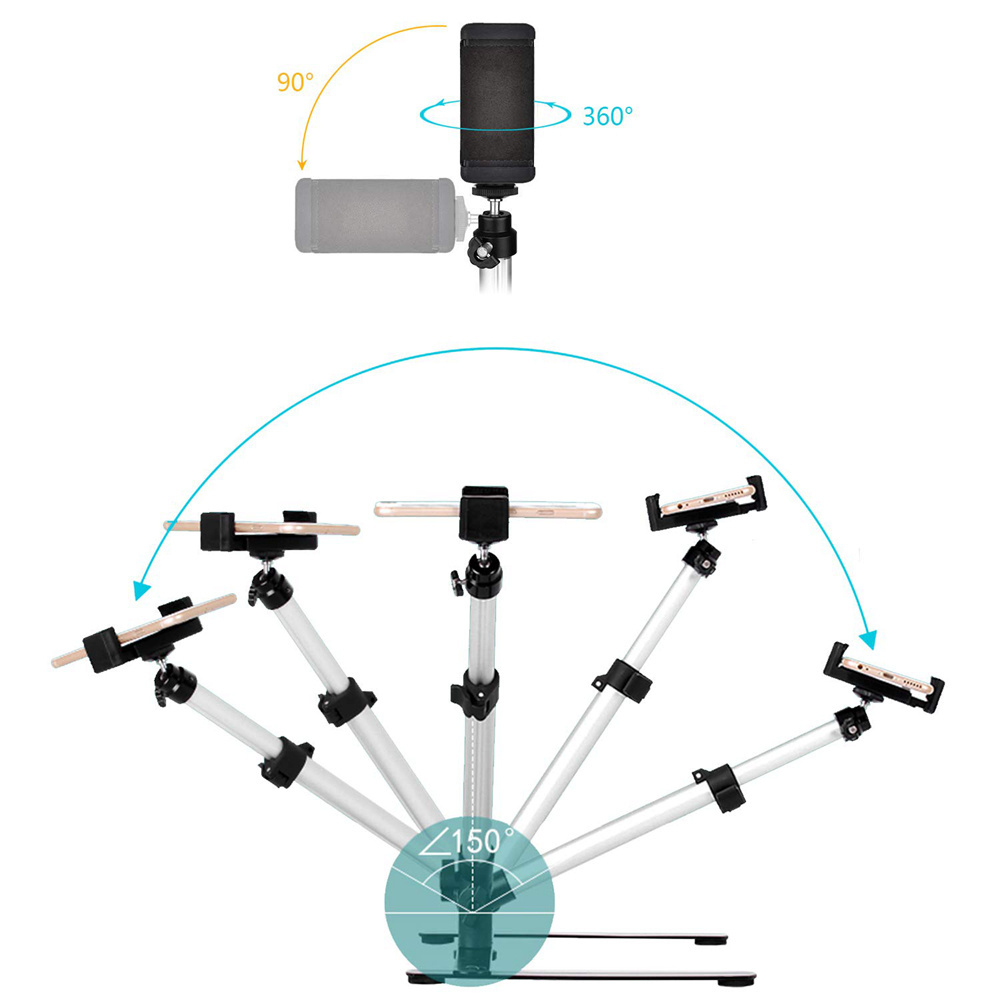 Mobile Phone Overhead Stand Tripod Desktop Micro Class Live Selfie LED Fill Light Tripods Photo Video Overhead Tripod