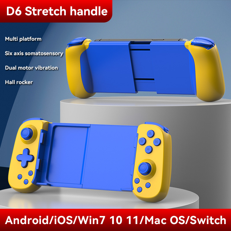 New Arrival D6 Six Axis Bluetooth Portable Gamepad Toystick Wireless Game Controller For Iphone Android PC  Win7