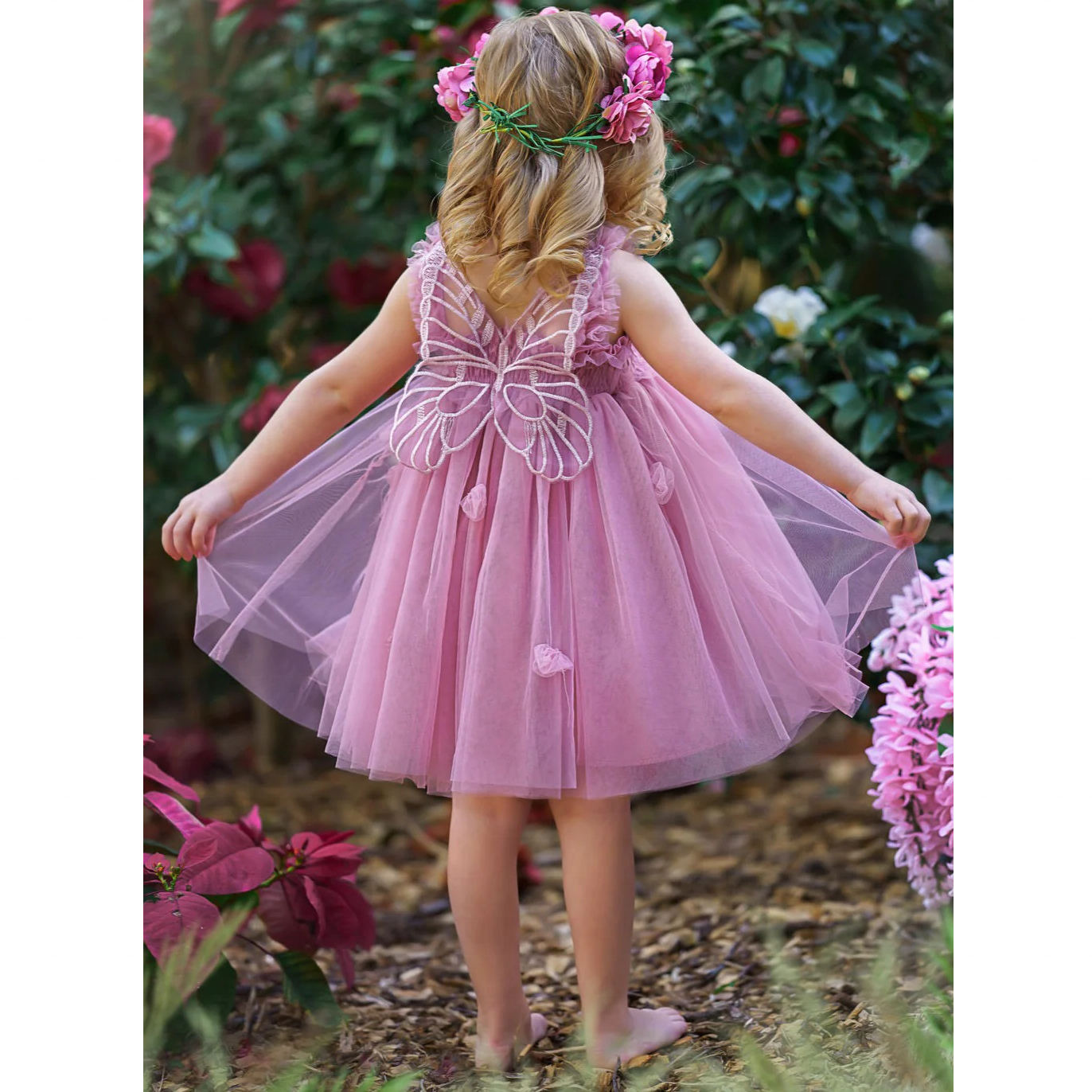 no moq Flutter With Wings Butterfly Party birthday dress summer princess dress for little girl