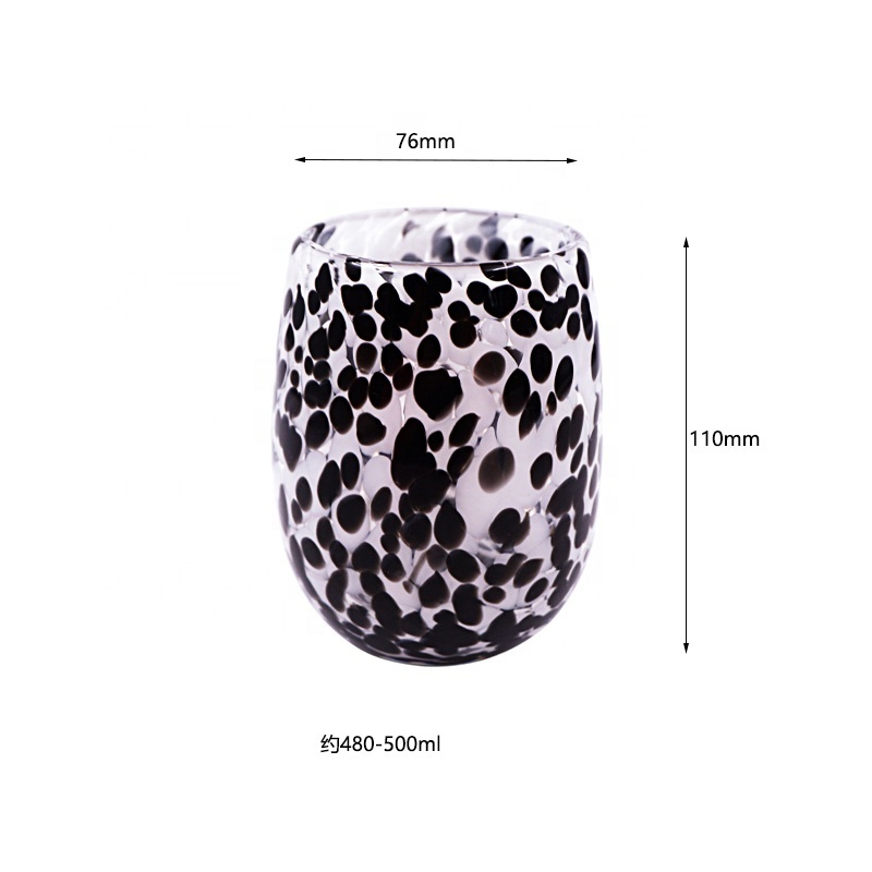 16oz handmade leopard egg candle jar and vase