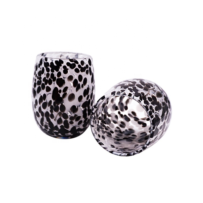 16oz handmade leopard egg candle jar and vase