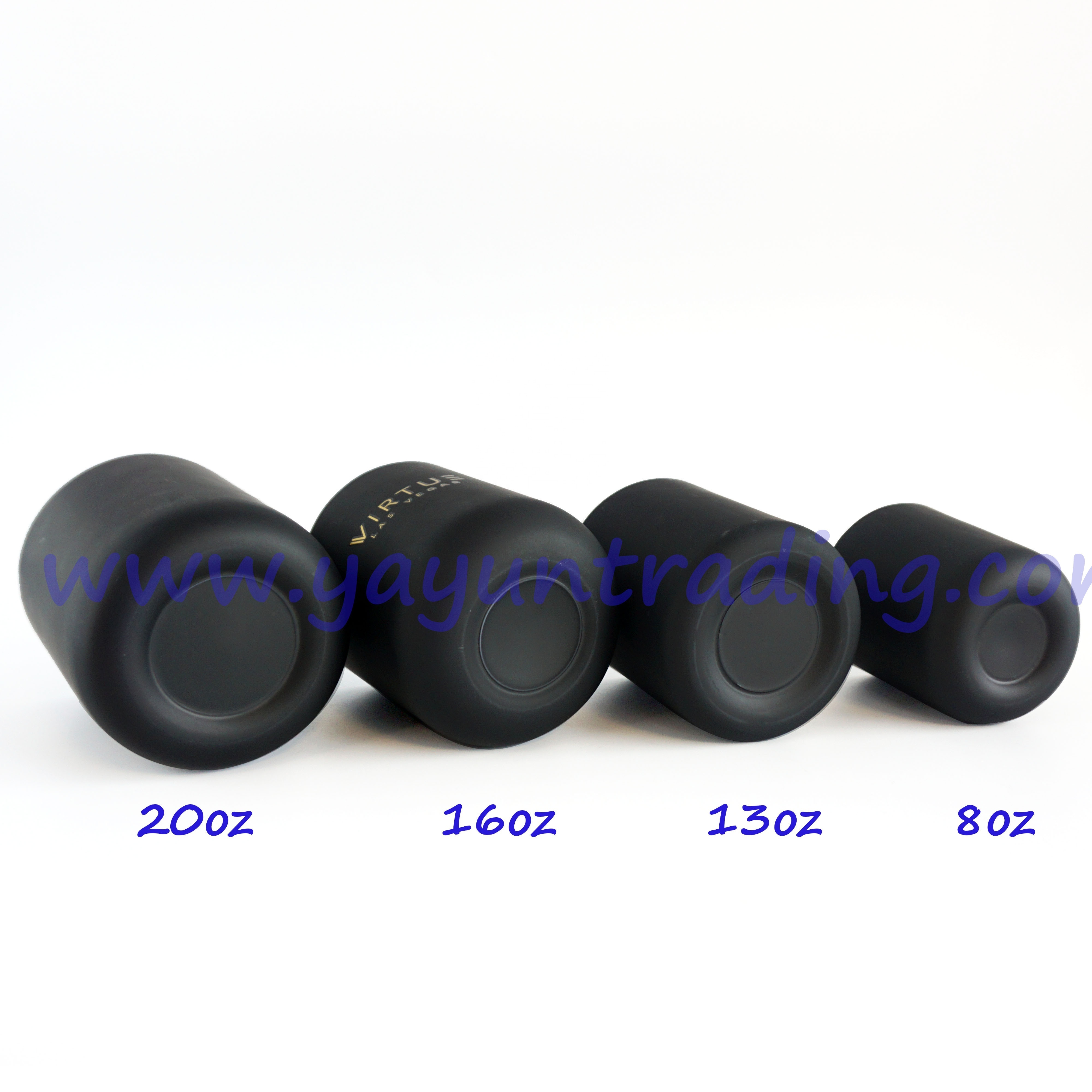 Yayun promotion 8oz 13oz 16oz and 20oz matte black glass candle jars round bottom votive candle holders