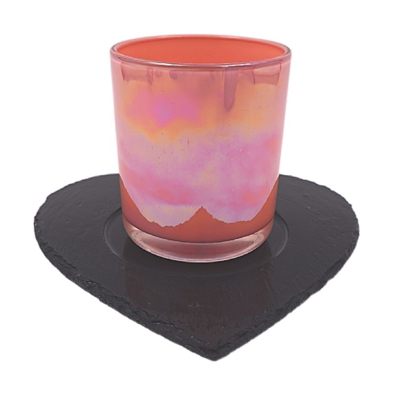 Custom 16oz luxury Iridescent Rainbow Empty Glass Candle Holder