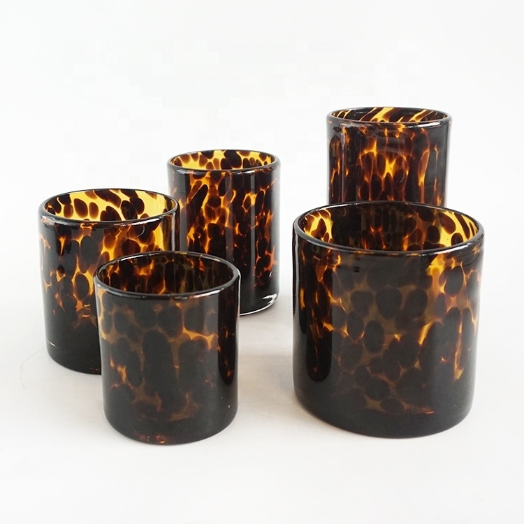 2020 New design hand blown glass candle holders luxury candle vessels for candle making