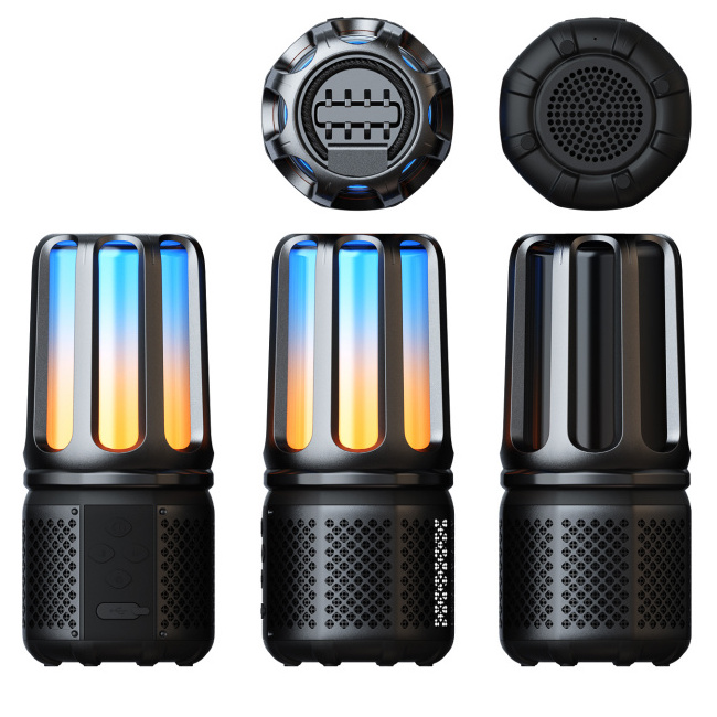 D4 IPX7 Newest Arrival Waterproof Wireless Speakers Colorful led Light Lantern Outdoor Bluetooth Speaker with Handle