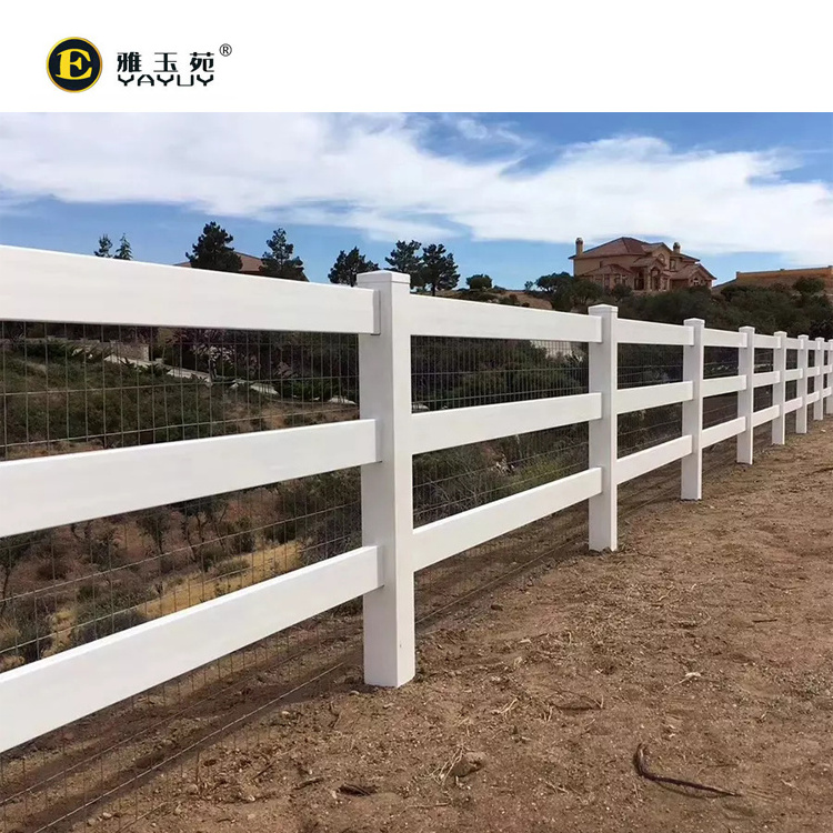 Eco friendly 100% Pure Virgin Vinyl 3-rail PVC Horse Fence