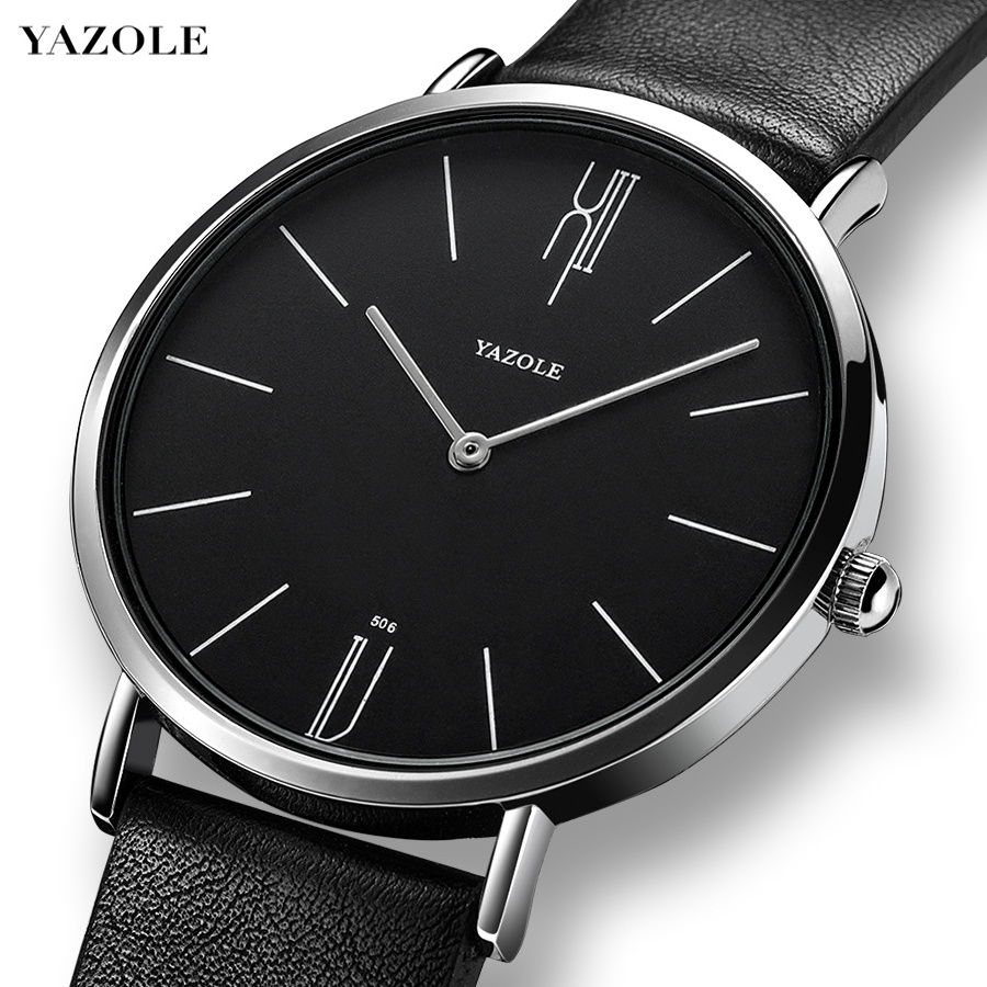 J 506 montre homme Leather Band Men's Watches Quartz Wristwatch Fashion Luxury Business Classic Trendy Watch Clock