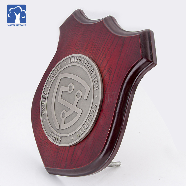 Custom wooden shield plaque