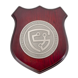 Custom wooden shield plaque