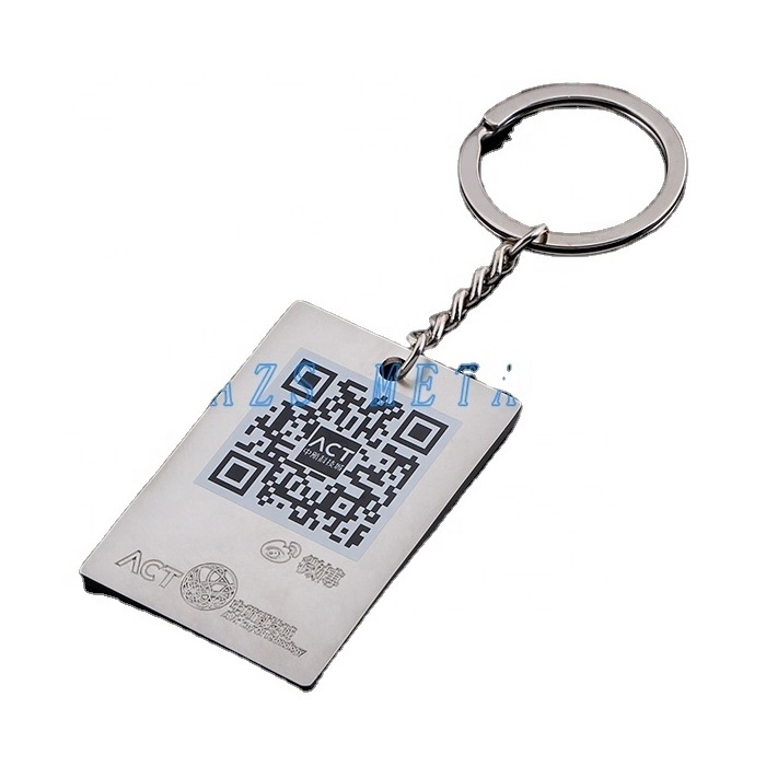 Custom logo keychain with QR code