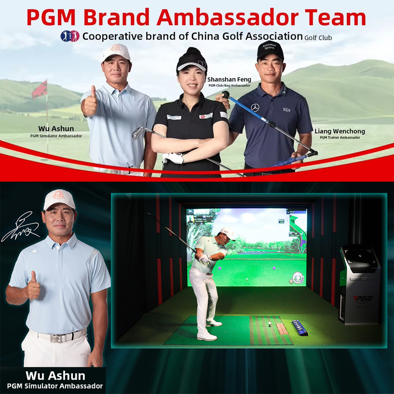 PGM MNQ001 hitting golf training aid indoor range 2D screen golf simulator