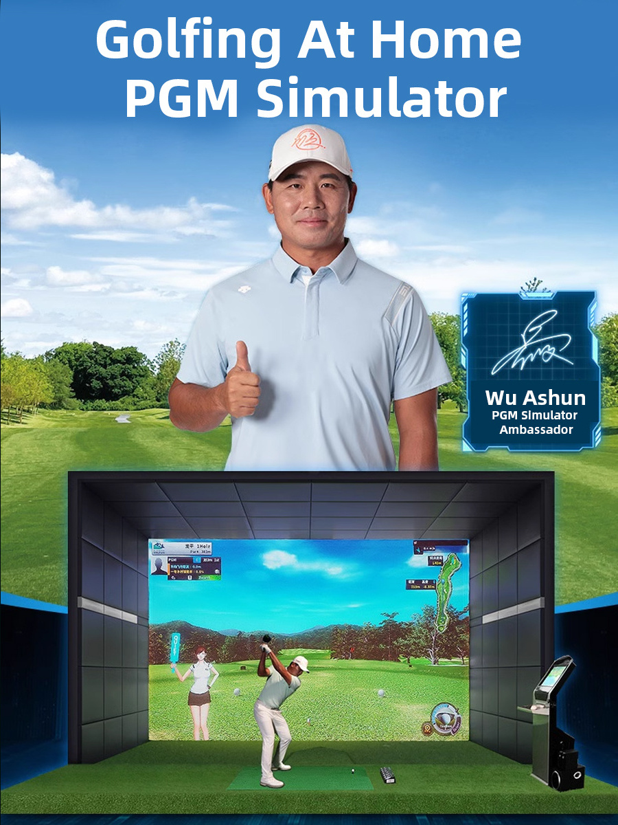 PGM P6 3D Projection Screen Virtual Home Indoor Golf Simulator System Complete Golf Simulator Set from Korea for Home Use