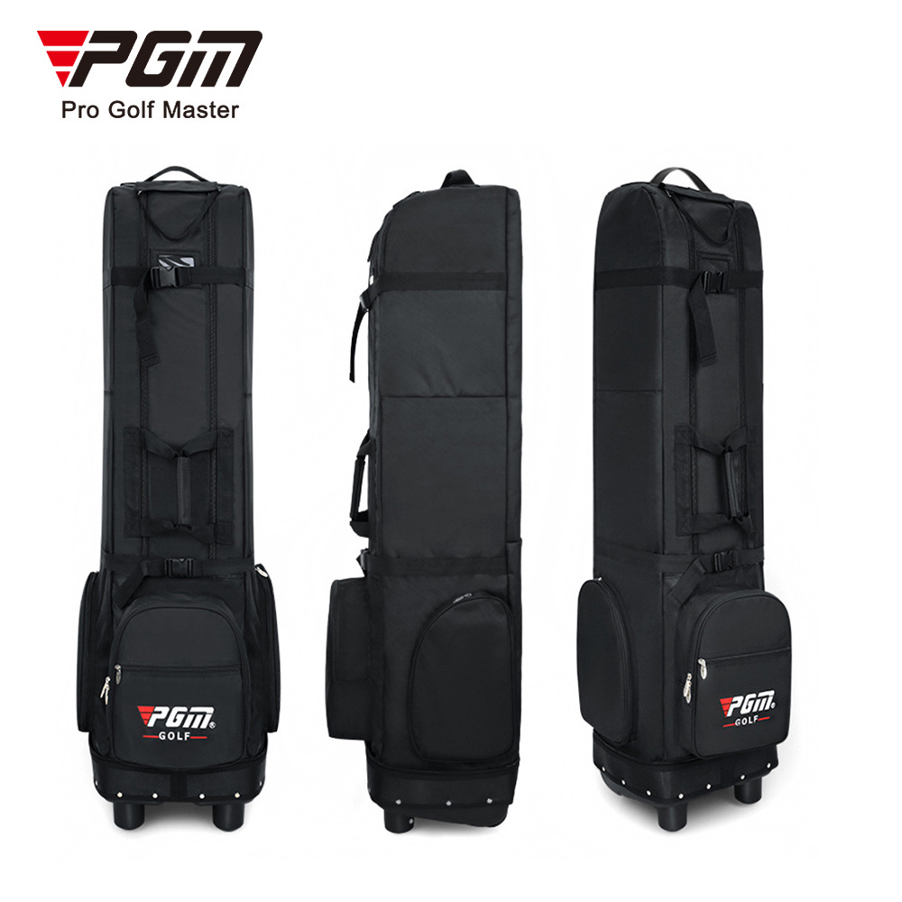 PGM golf travel bag with wheels durable nylon waterproof black golf travel cover bag tour golf bag