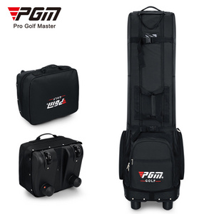 PGM golf travel bag with wheels durable nylon waterproof black golf travel cover bag tour golf bag