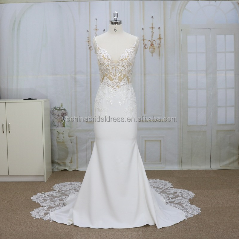 Hot selling fashionable 2022 mermaid with detachable chiffon train wedding gowns